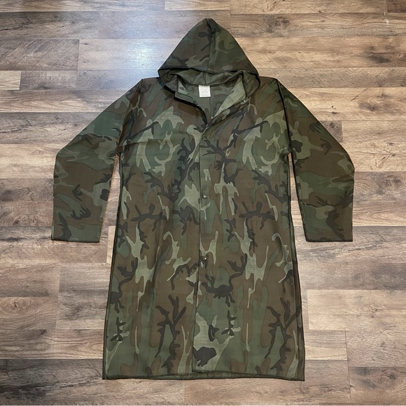 VintageIdeal Products Camo Hooded Rain Coat Water Repellent